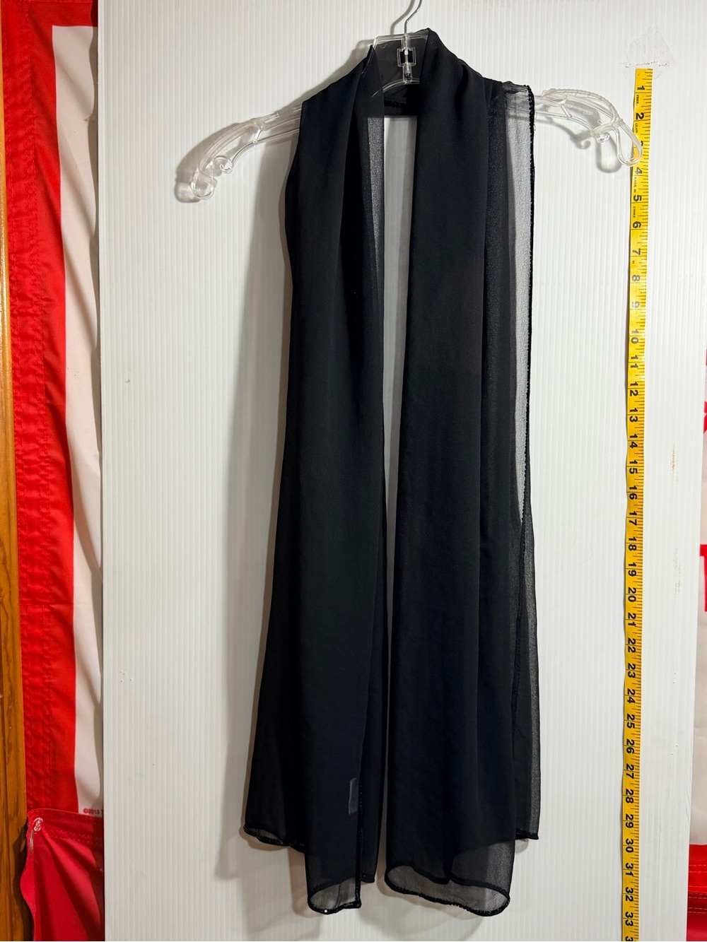 Black Chiffon Scarf Wrap - Women